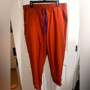 Figs High Waisted Jogger Scrub Pants Burnt Orange